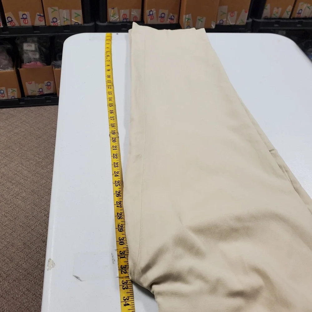 Polo Golf Ralph Lauren Mens Chino Pants Size 36L Cotton Silk Linen Pleated
